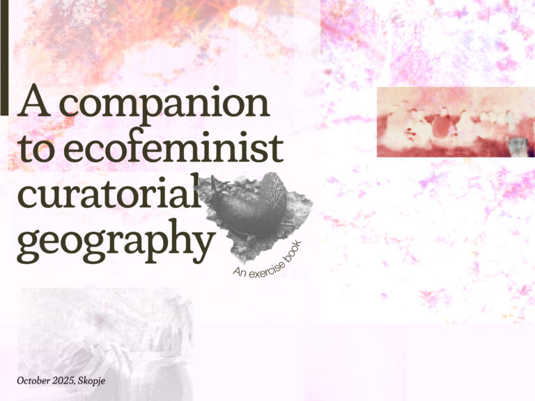 A Companion to Ecofeminist Curatorial Geography, an Exercise Book / Придружник за екофеминистичката кураторска географија, вежбанка
